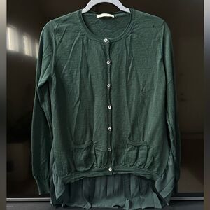 BEATRICE B. ITALY Emerald Wool Cardigan, Size S